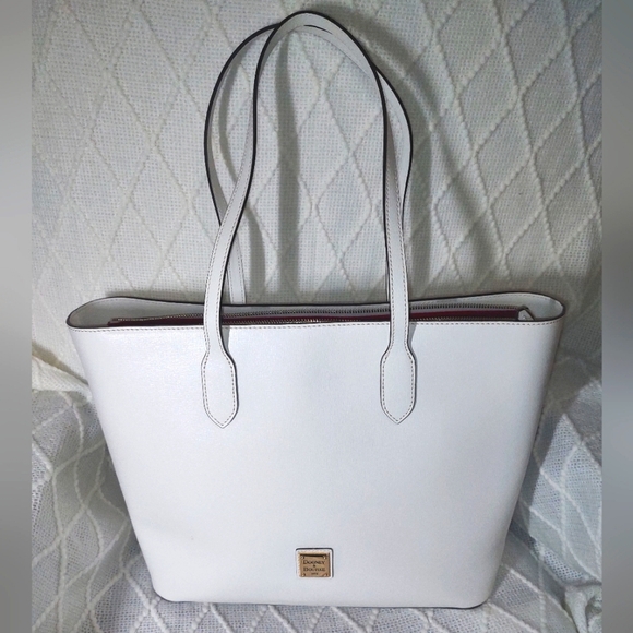 Dooney & Bourke EUC+ Saffiano Collection Large White Leather Shopper Tote Bag - Picture 2 of 16